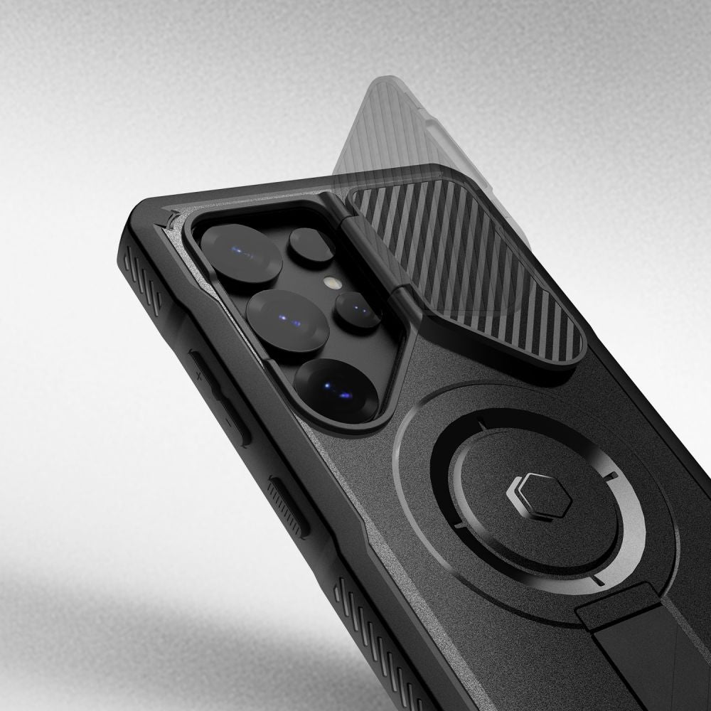 Tech-Protect Samsung Galaxy S25 Ultra - Kevlar MagSafe+ Σκληρή Θήκη με Προστασία για την Οθόνη / την Κάμερα και Stand - Black