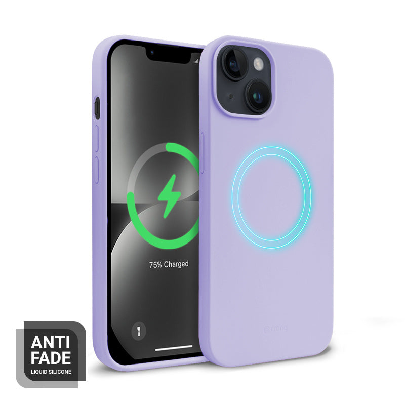 Crong iPhone 13 / iPhone 14 Color Cover Magnetic - Θήκη Σιλικόνης με MagSafe - Purple