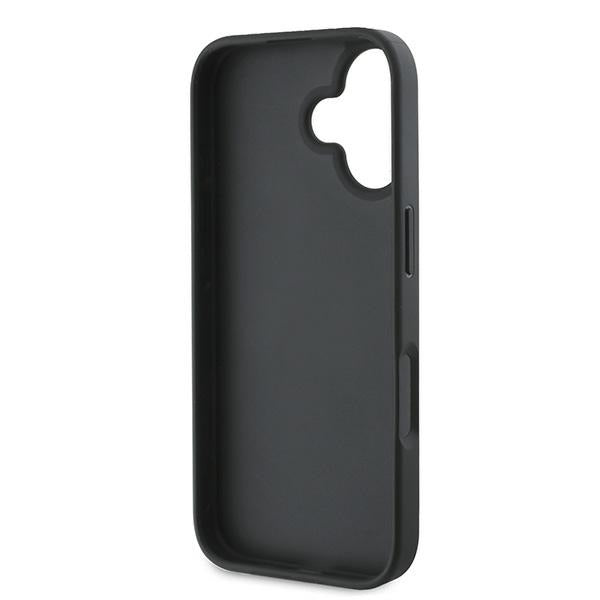 Guess iPhone 16 Plus - 4G Bottom Stripe - Θήκη με Επένδυση Συνθετικού Δέρματος - Grey - GUHCP16MG4GLGR