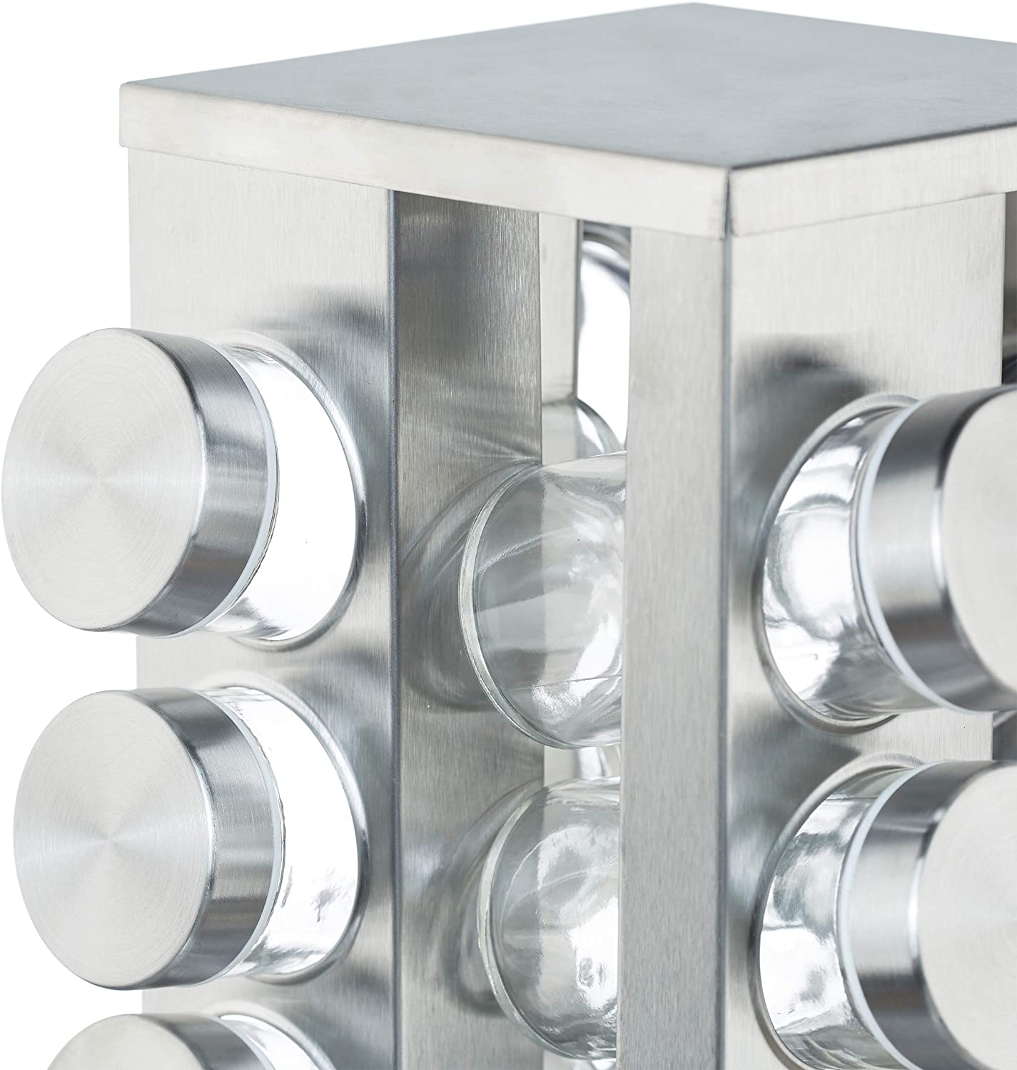 Relaxdays Καρουζέλ Μπαχαρικών με 16 Δοχεία - Silver - 4052025264611