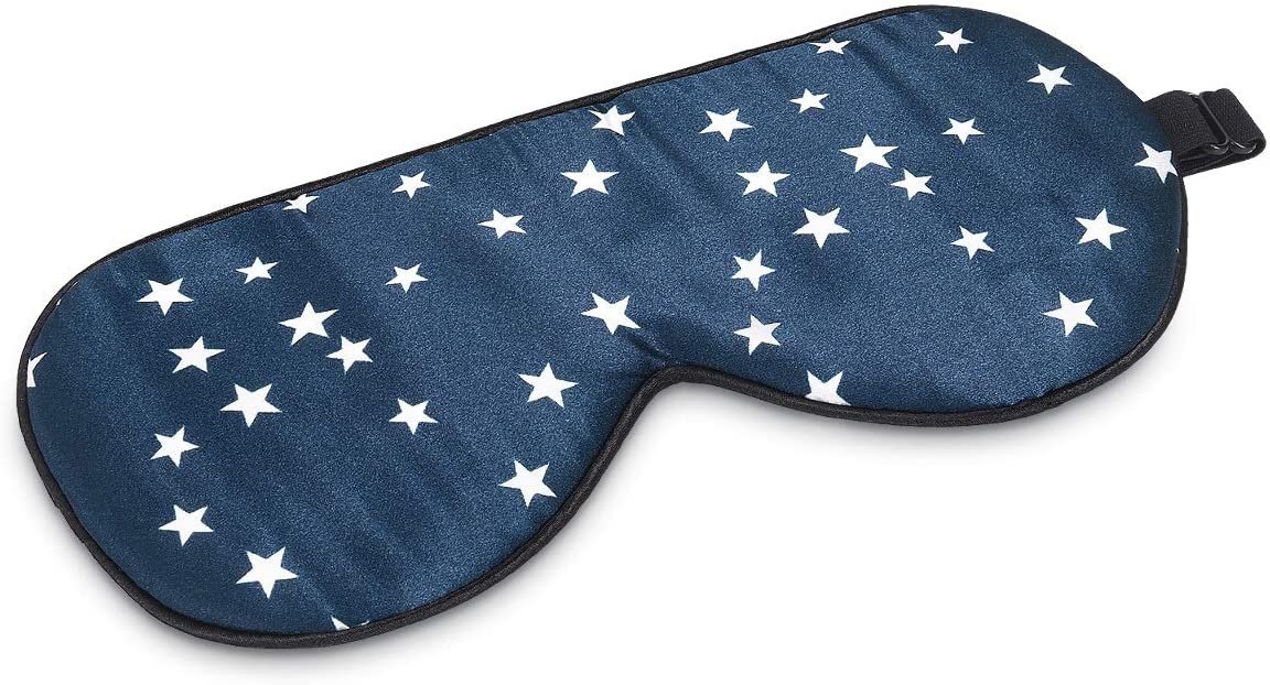 Navaris Silk Eye Mask Blindfold - Μάσκα Ύπνου / Ταξιδιού - Dark Blue / White - 48509.01