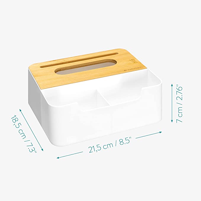 Navaris Βάση Αποθήκευσης για Χαρτομάντηλα με Θήκες - White / Brown - 54257.01