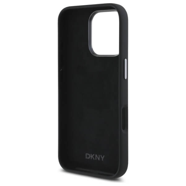DKNY iPhone 16 Pro Max - Liquid Silicone Metal Logo - Σκληρή Θήκη με Πλαίσιο Σιλικόνης - Black