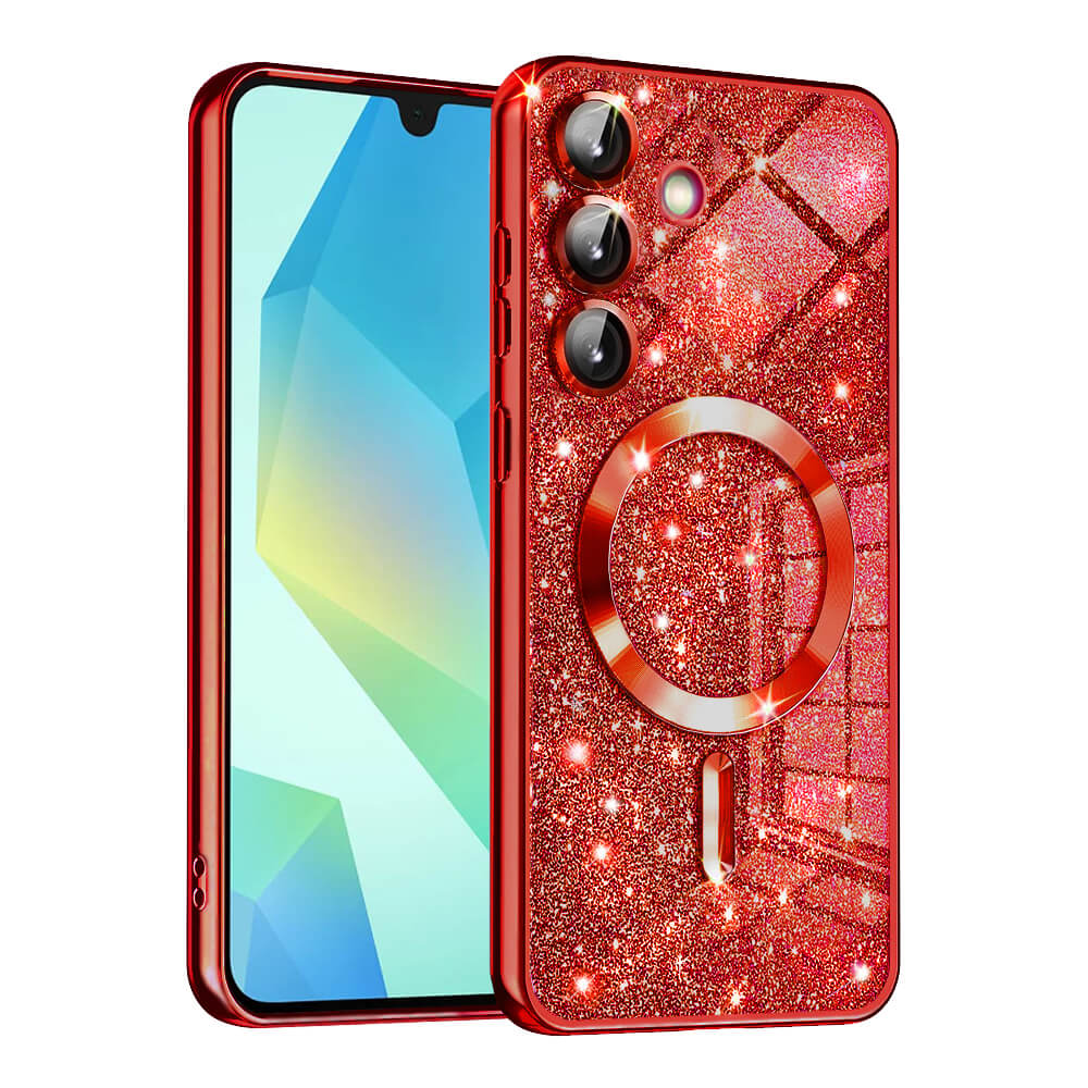 Techsuit Samsung Galaxy A16 4G / A16 5G - Luxury Glitter MagSafe - Θήκη Σιλικόνης - Red