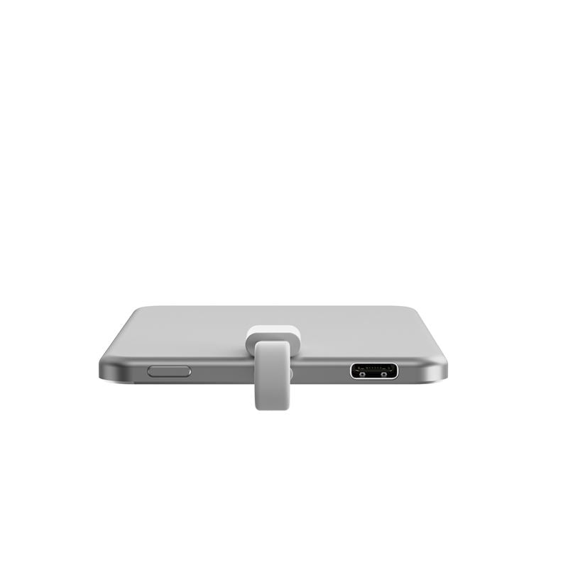 Mobile Origin Origin Blade PowerBank 3000mAh με Ενσωματωμένο Καλώδιο Type-C και Type-C to Type-C Καλώδιο - Silver