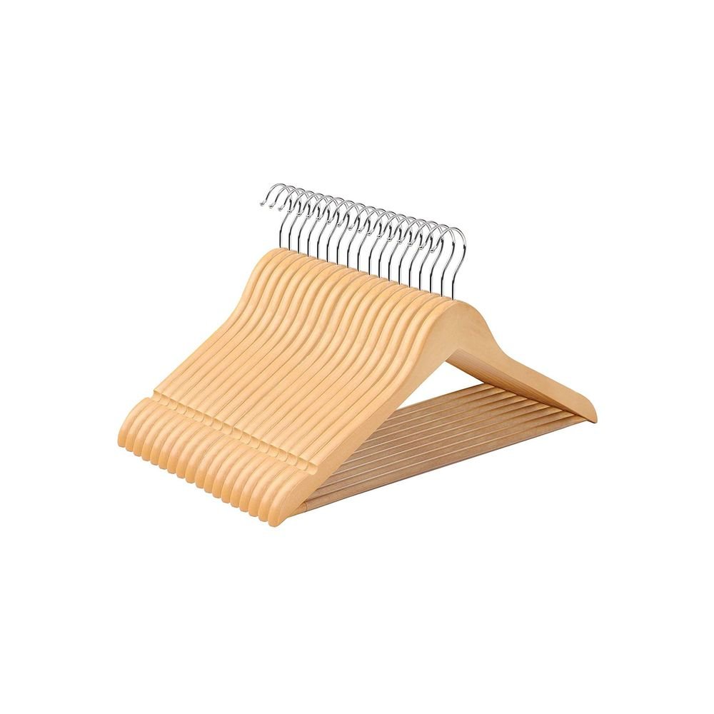 Songmics Σετ με 50 Ξύλινες Κρεμάστρες Ρούχων - Natural - CRW001 - 50