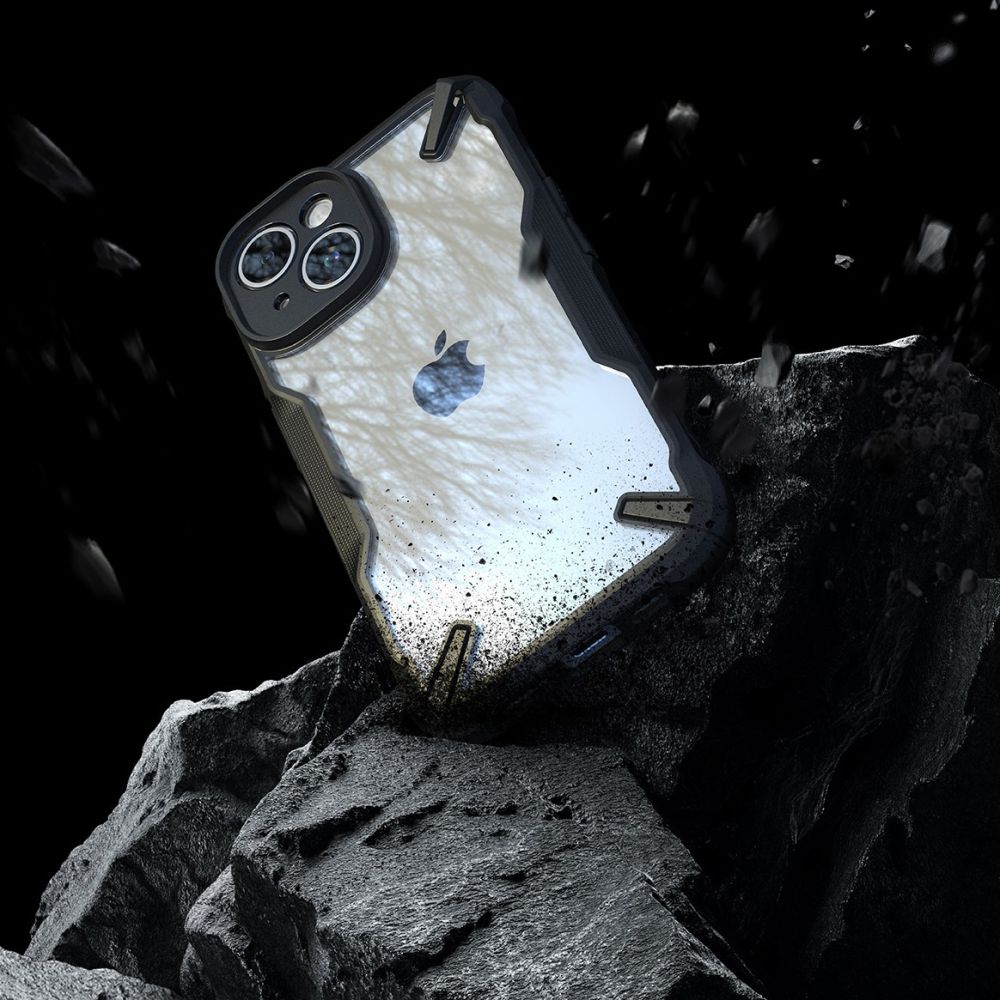 Ringke iPhone 15 Fusion X Σκληρή Θήκη με Πλαίσιο Σιλικόνης - Black - Διάφανη