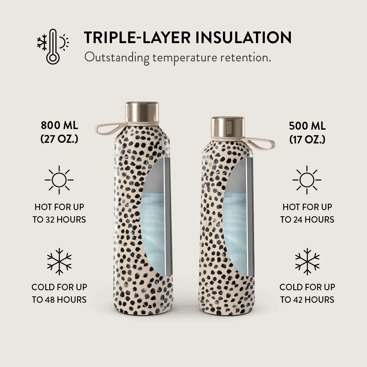 Burga Μπουκάλι Θερμός από Ανοξείδωτο Ατσάλι - 800ml - Almond Latte