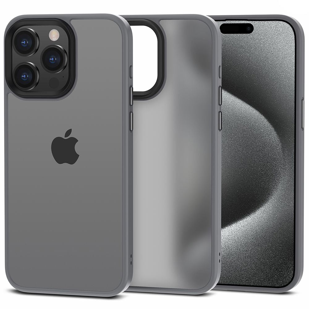 Tech-Protect iPhone 15 Pro MagMat Σκληρή Θήκη με Πλαίσιο Σιλικόνης - Matte Titanium / Ημιδιάφανη