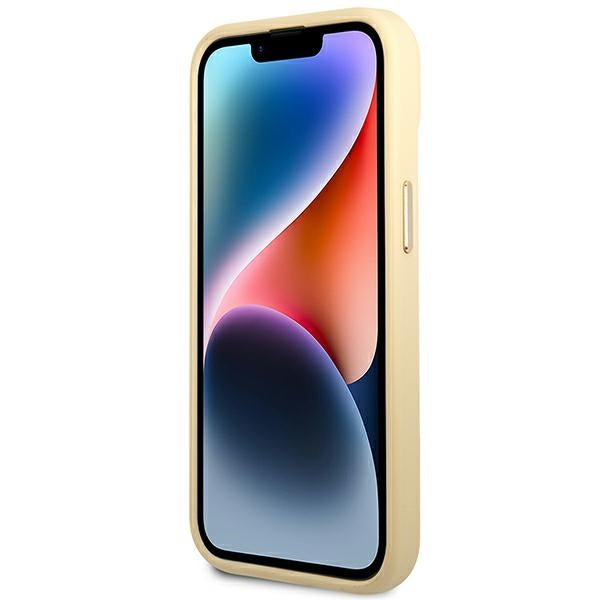 Guess iPhone 14 Croco Collection Θήκη με Επένδυση Συνθετικού Δέρματος - Gold - GUHCP14SHGCRHD