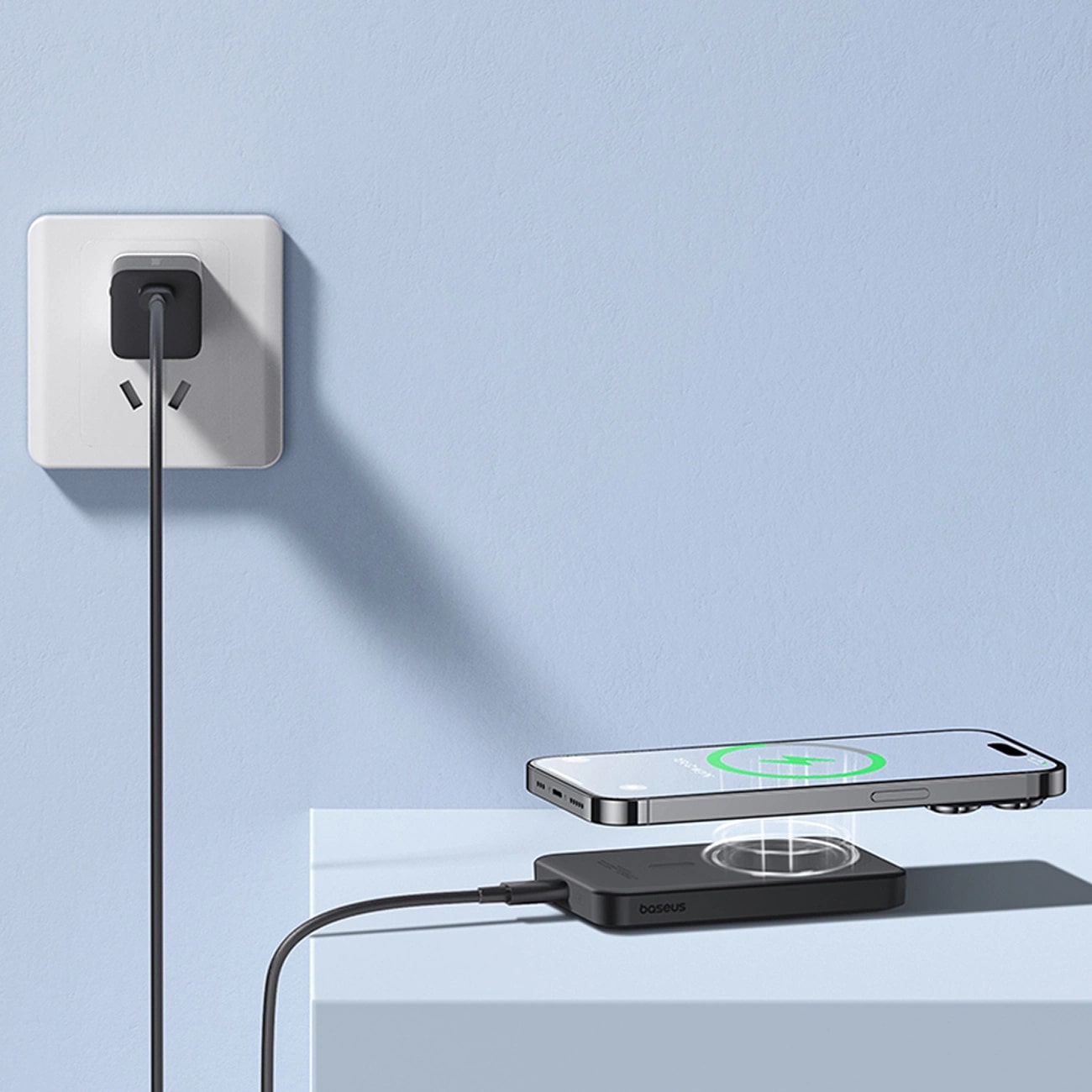 Baseus Magnetic Mini Ασύρματο MagSafe PowerBank 5000mAh 20W με Καλώδιο Type-C to Type-C - Black - P10022107113-00