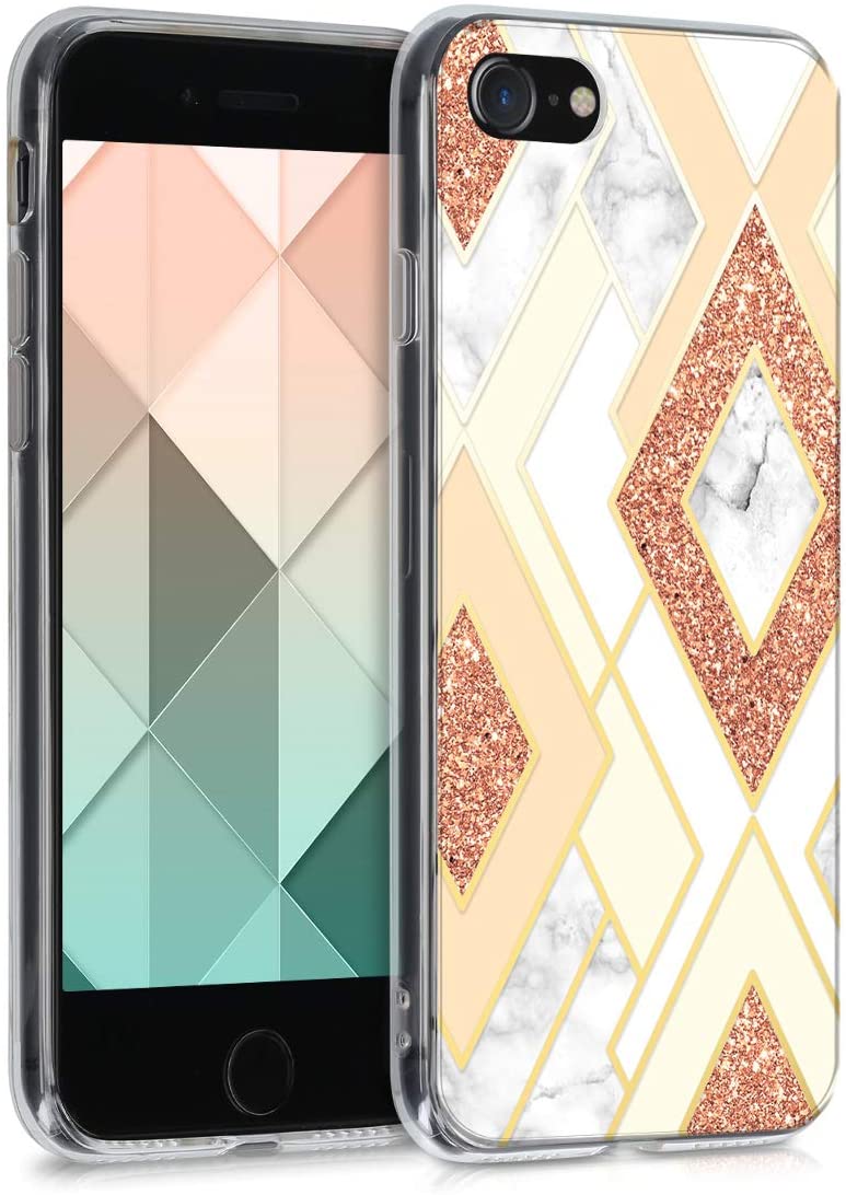 KW iPhone SE 2022 / SE 2020 / 7 / 8 Θήκη Σιλικόνης TPU Design Diamond Mix - Gold / Copper / Beige - 51618.04
