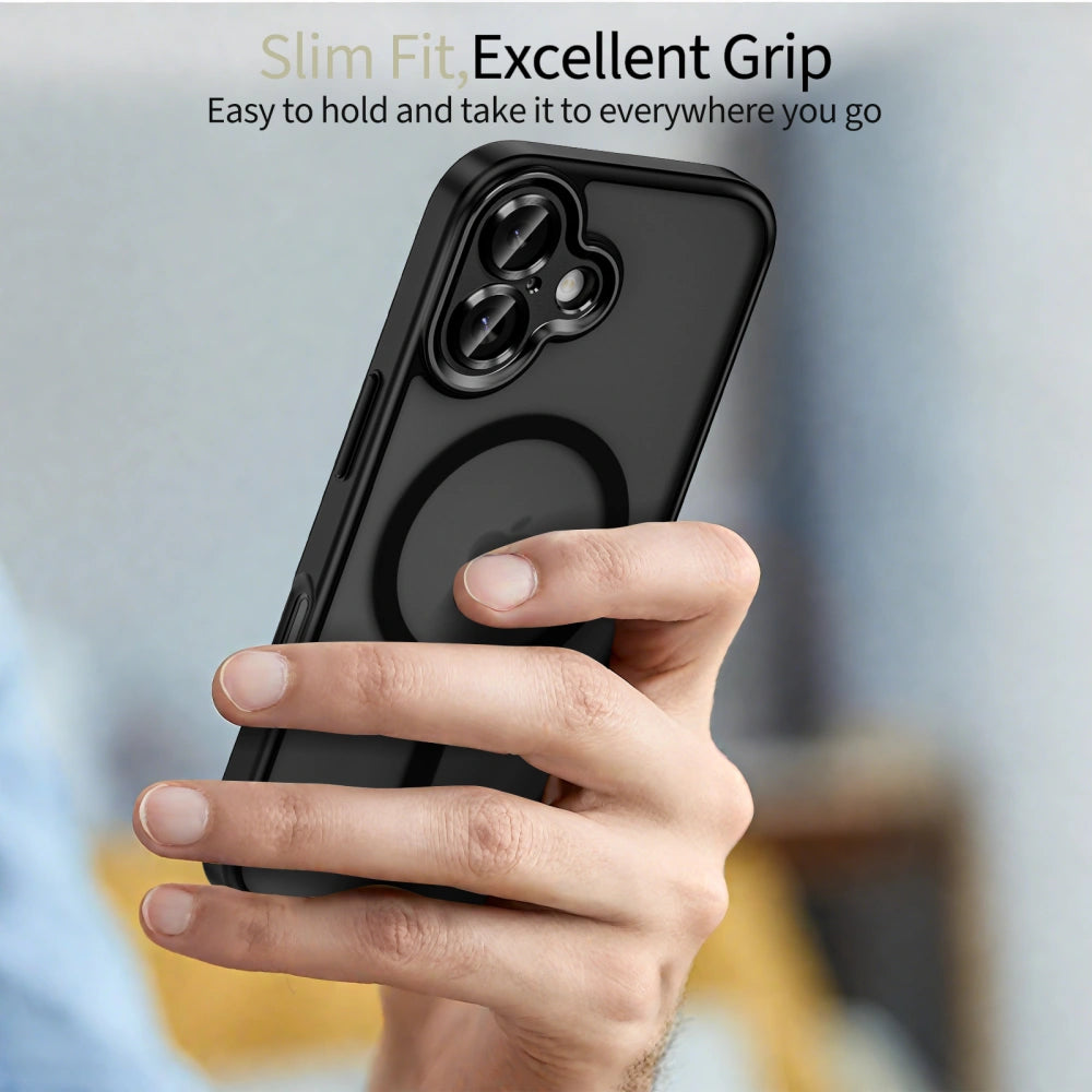 Tech-Protect iPhone 17 - MagCam MagSafe - Σκληρή Θήκη με Πλαίσιο Σιλικόνης και Προστασία Κάμερας - Matte Black