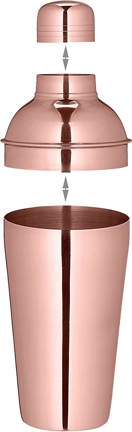 Relaxdays Σετ Κοκτέιλ 5 Τεμαχίων από Ανοξείδωτο Ατσάλι - Pink Bronze - 4052025983246