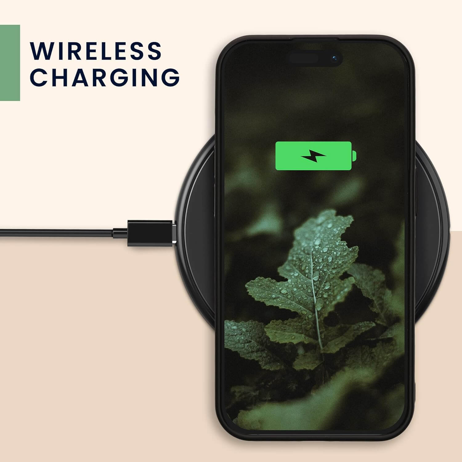 KW iPhone 15 Pro Θήκη από Φυσικό Ξύλο - Design Vintage Compass - Dark Brown - 62013.01