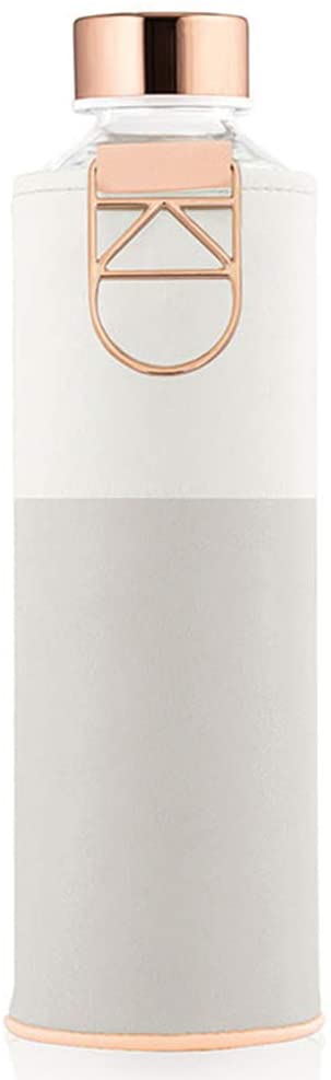 Equa Mismatch Γυάλινο Μπουκάλι Νερού με Θήκη από Δερματίνη - 750ml - Sage / Διάφανο