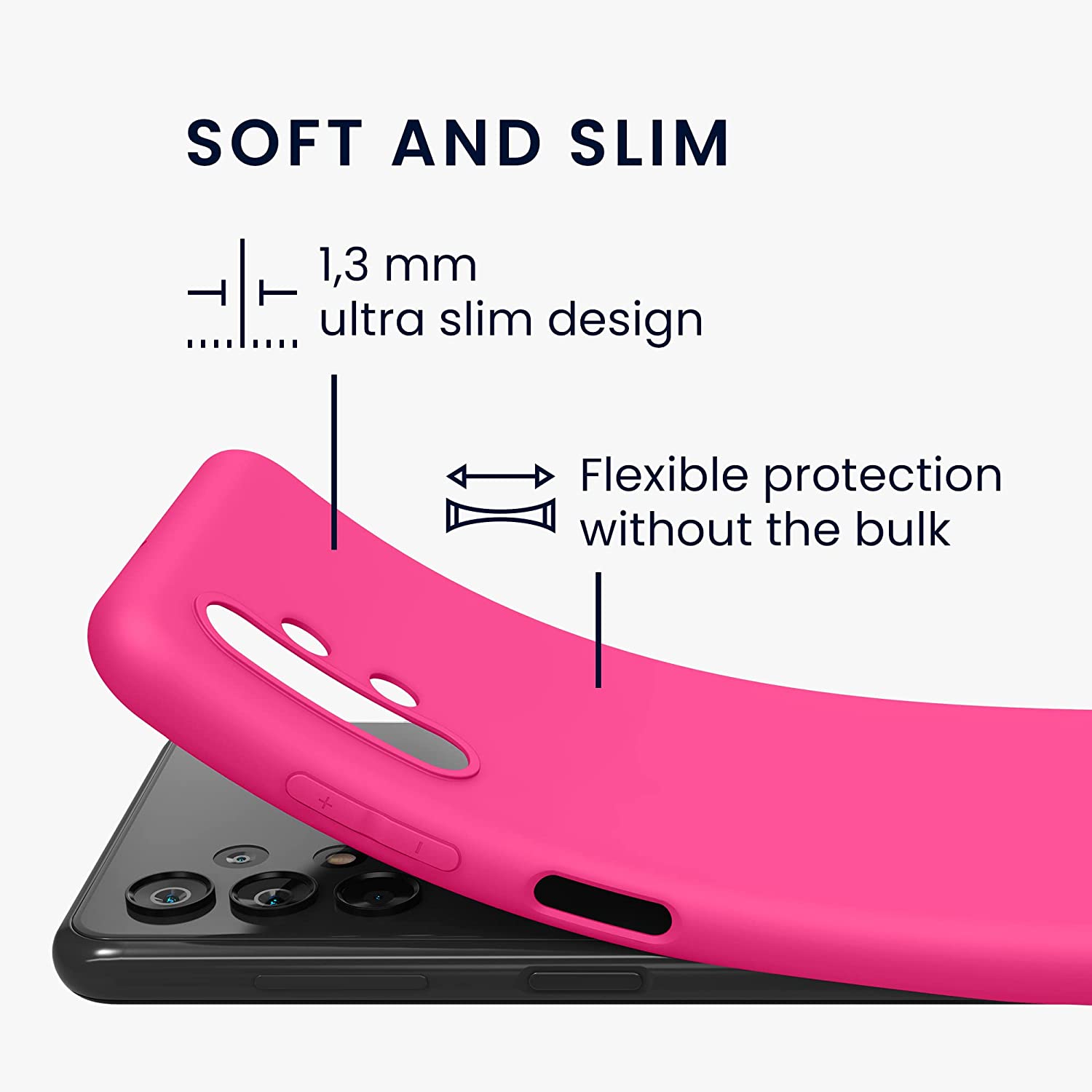 KW Samsung Galaxy A13 4G Θήκη Σιλικόνης TPU - Neon Pink - 57805.77