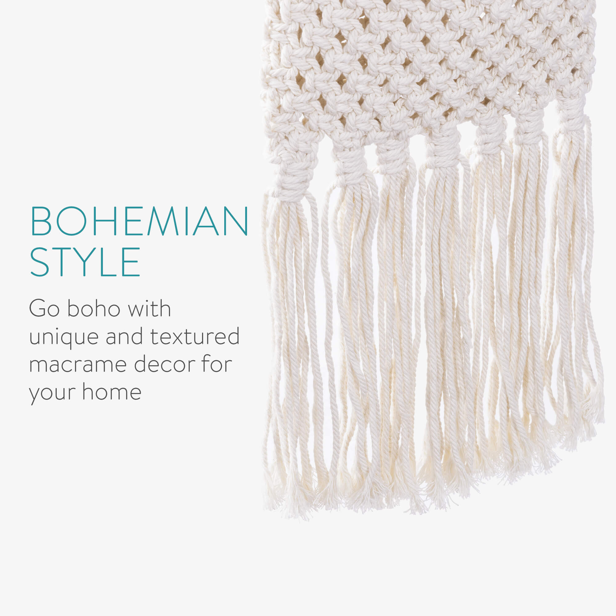 Navaris Κρεμαστό Διακοσμητικό Macrame με 3 Θήκες - 33 x 140 cm - White - 56506.01