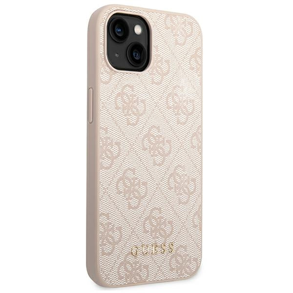 Guess iPhone 14 4G Saffiano Θήκη με Επένδυση Συνθετικού Δέρματος - Pink - GUHCP14SG4GFPI