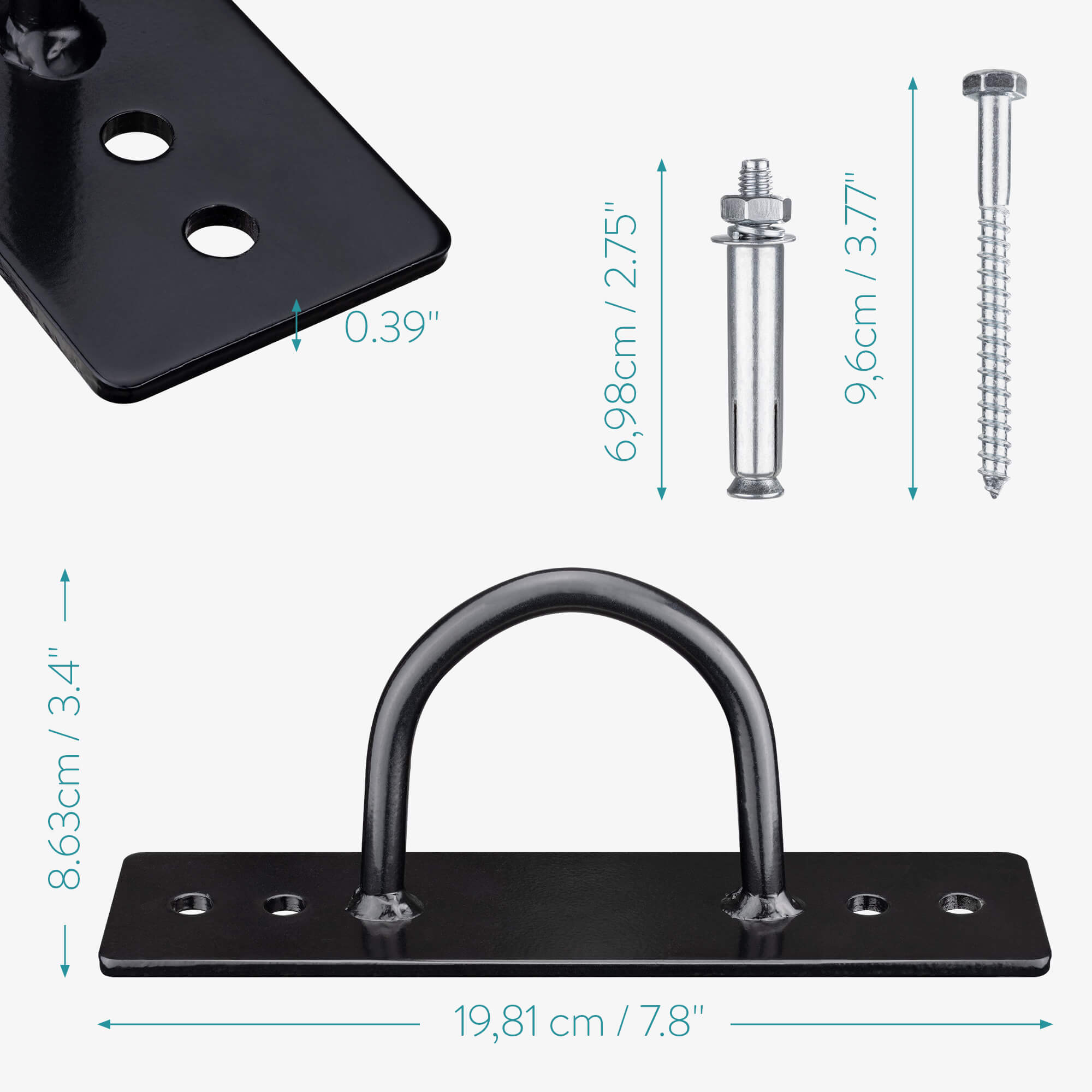 Navaris Σετ με 2 Ατσάλινες Βάσεις για Αθλητική Άσκηση - Black - 53566.01