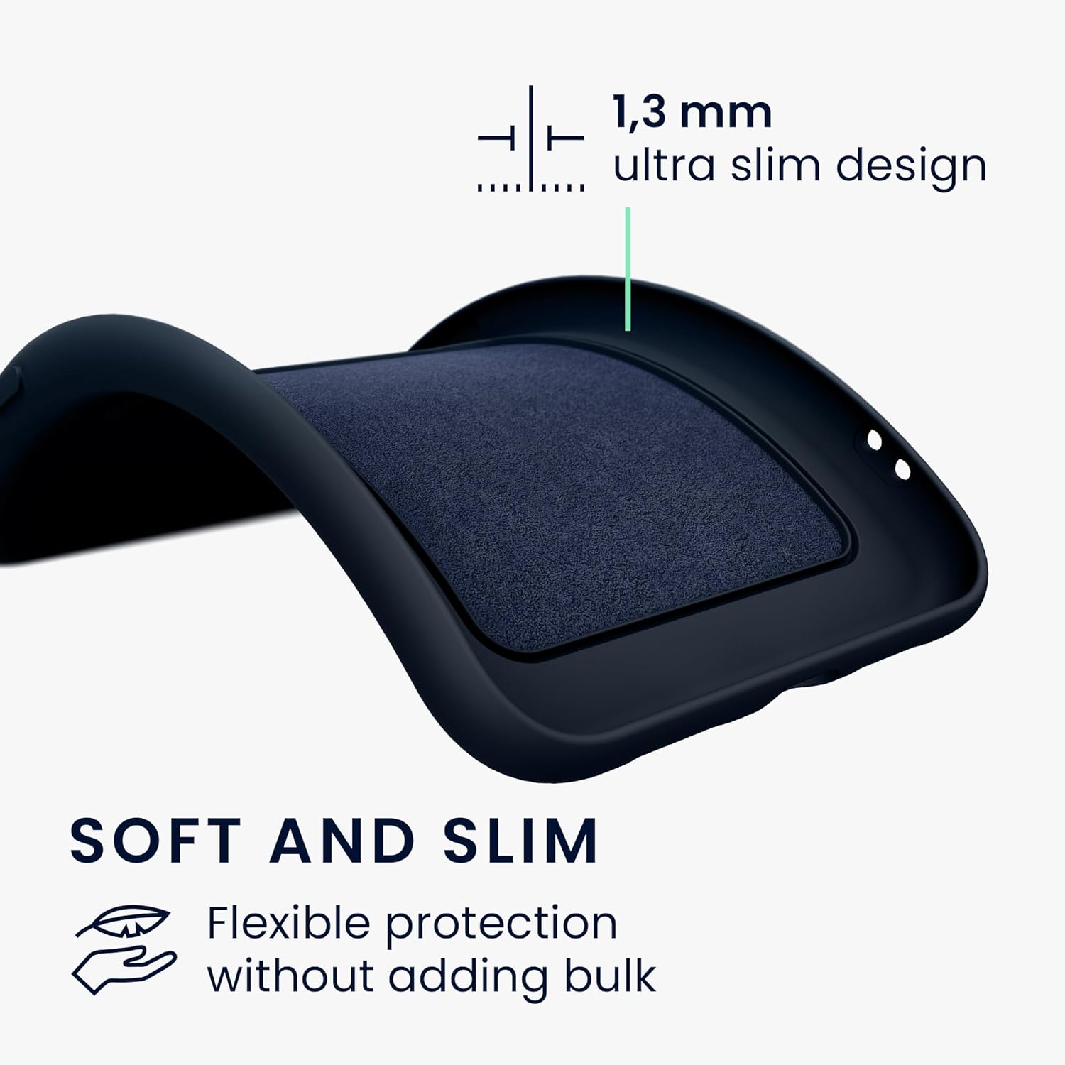 KW iPhone 15 Pro Max Θήκη Σιλικόνης TPU με Υποδοχή για Κάρτα - Dark Blue - 59115.17