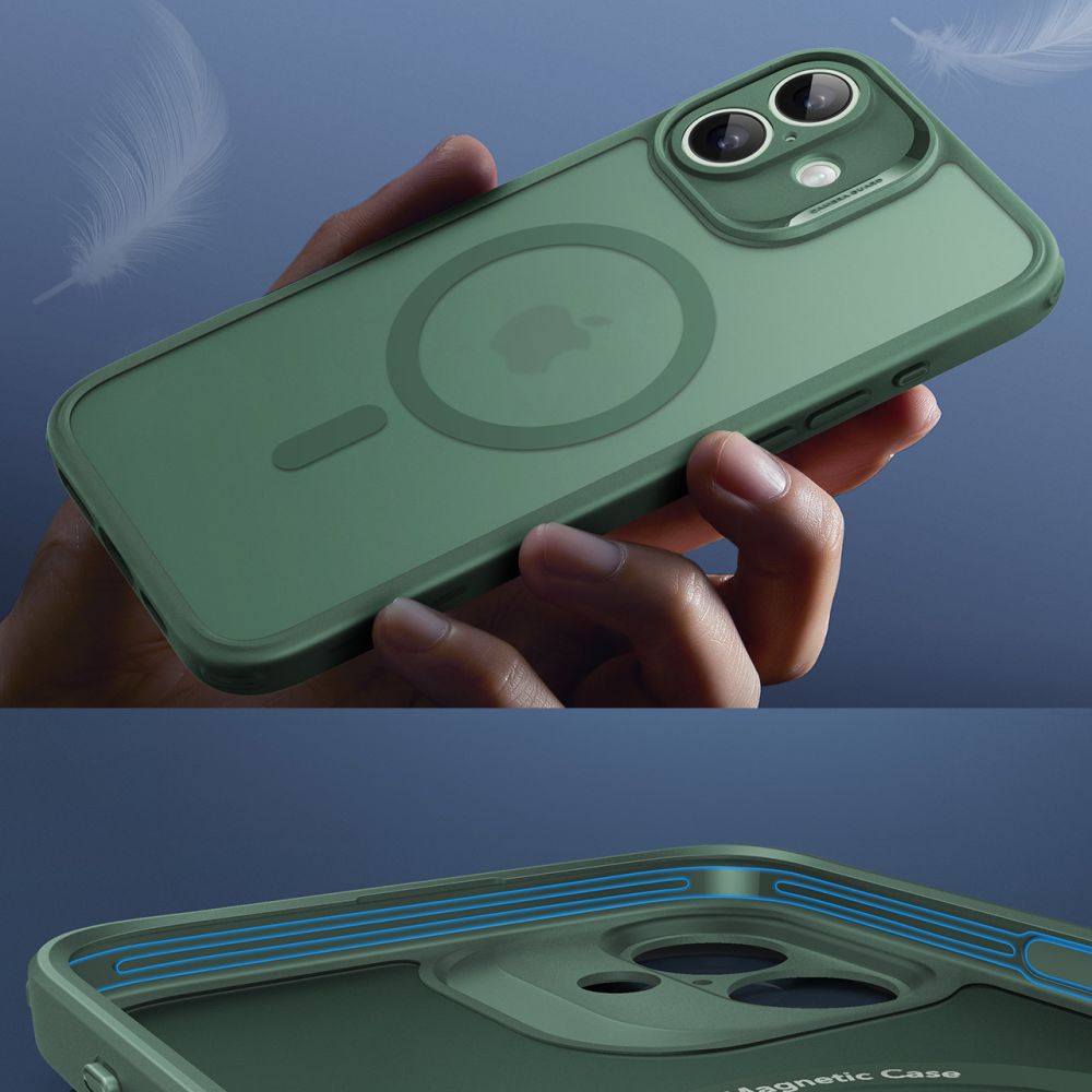 ESR iPhone 16 - Classic Pro Halolock - Σετ με 1 Αντιχαρακτικό Γυαλί Οθόνης και Θήκη MagSafe - Frosted Green