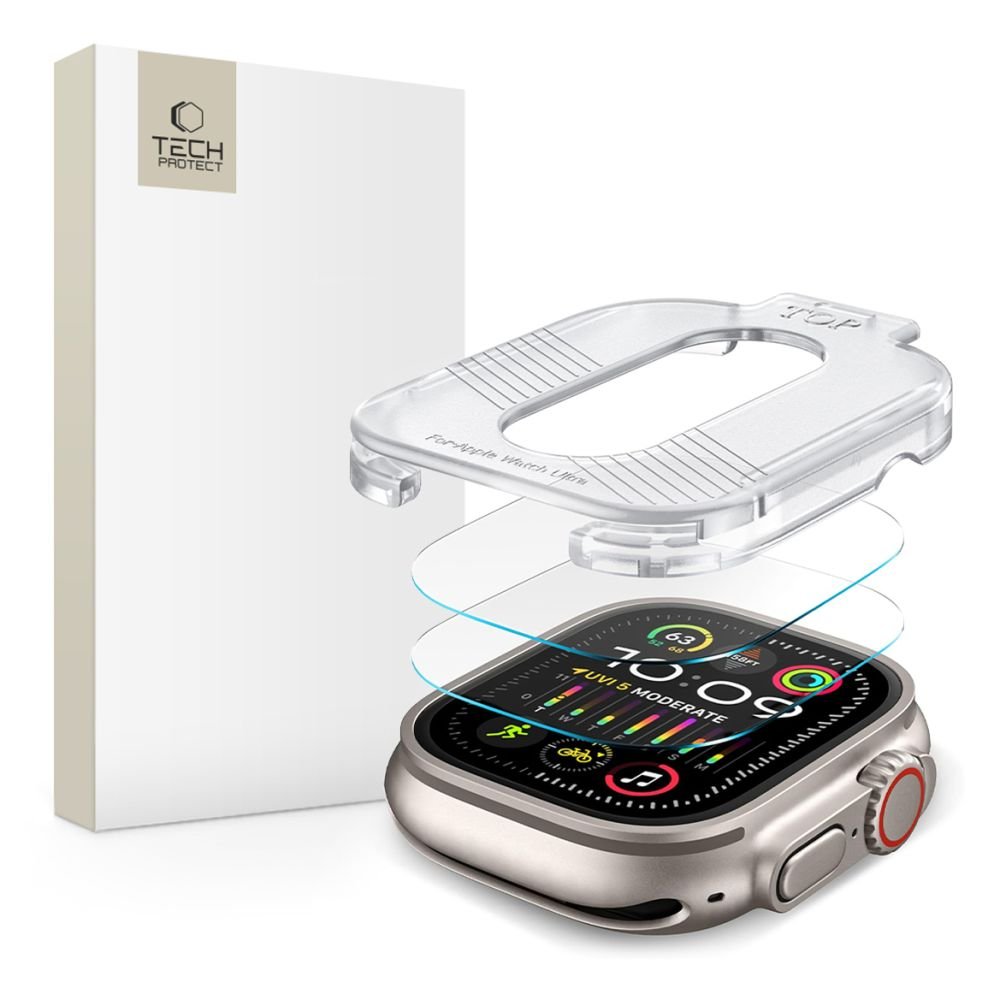 Tech - Protect Προστασία Οθόνης Apple Watch Ultra (1/2/3) - 49mm Supreme Set 9H Full Screen Αντιχαρακτικό Γυαλί Οθόνης - 2 Τεμάχια - Black
