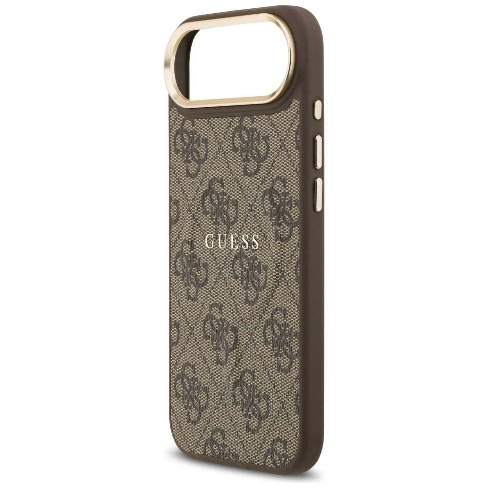 Guess iPhone Air - 4G PU Classic Logo MagSafe - Σκληρή Θήκη με Πλαίσιο Σιλικόνης και Επένδυση Οικολογικού Δέρματος - Brown - GUHMP17MP4MSEGCW