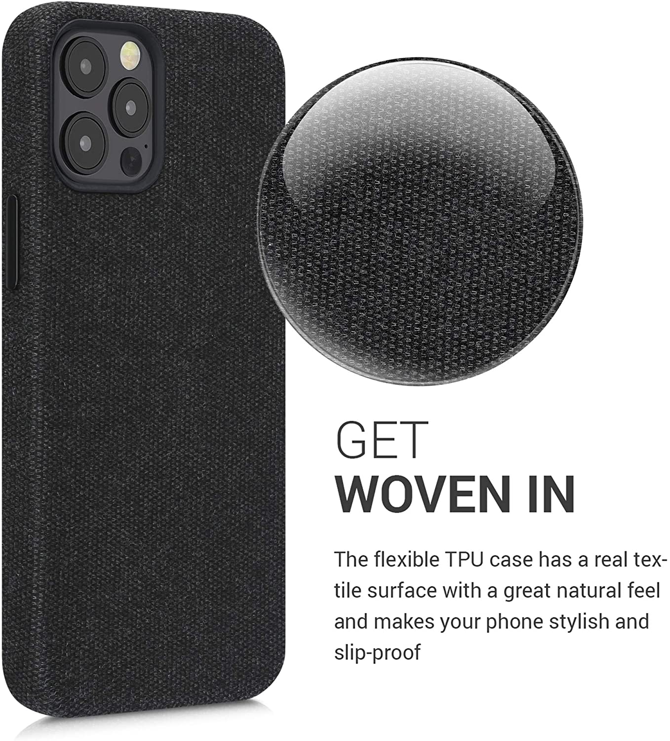 KW iPhone 12 Pro Max Θήκη Σιλικόνης TPU Canvas - Dark Grey - 52744.19