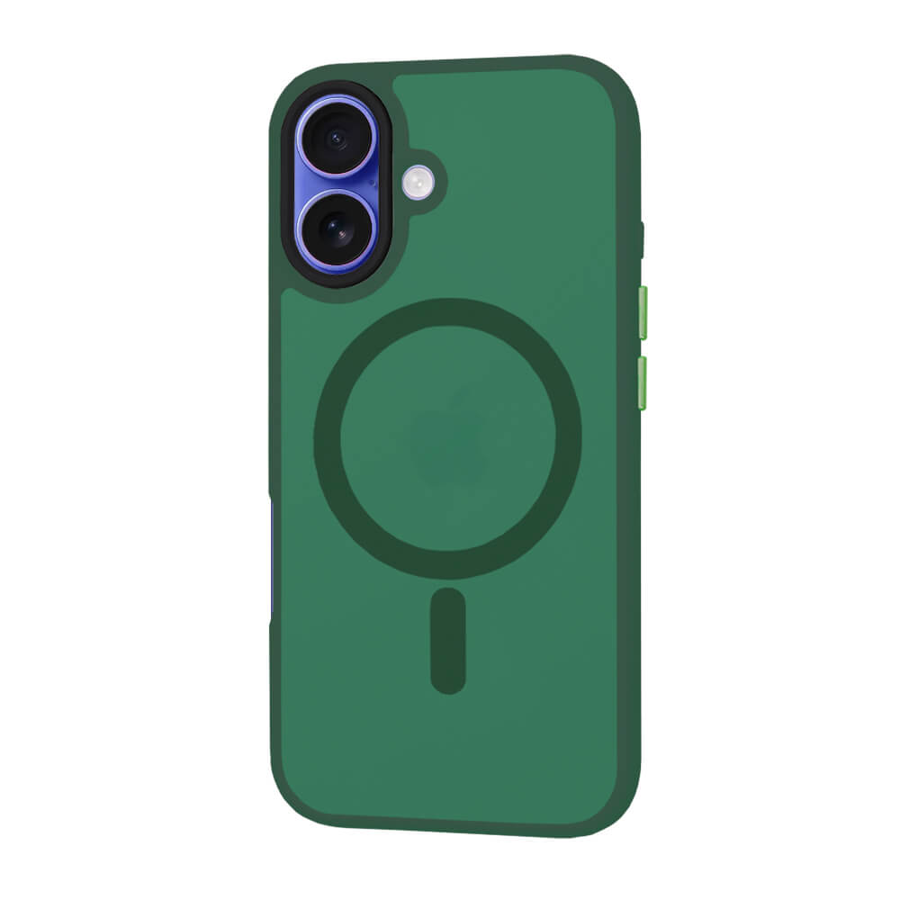 Techsuit iPhone 16 - HaloFrost Series MagSafe - Σκληρή Θήκη με Πλαίσιο Σιλικόνης - Midnight Green