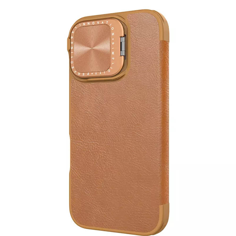 Nillkin iPhone 16 Qin Prop Leather Θήκη Βιβλίο με Κάλυμμα για την Κάμερα - Brown