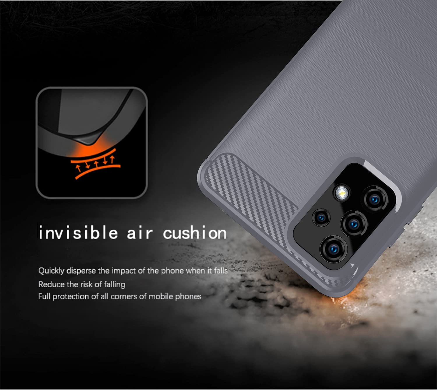 Cadorabo Samsung Galaxy A72 / A72 5G Θήκη Rugged Carbon TPU - Brushed Gray