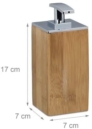 Relaxdays Σαπουνοθήκη Dispenser από Bamboo - Natural - 4052025205461