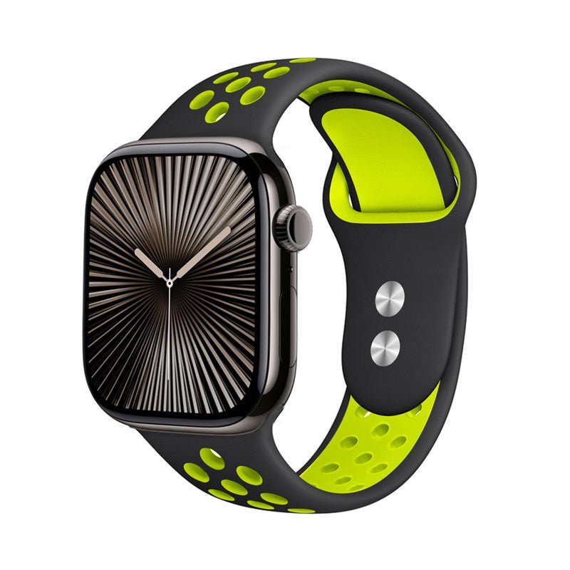 Crong Λουράκι Apple Watch 2/3/4/5/6/7/8/9/10/11 - SE (1/2/3) - 38/40/41/42mm Duo Sport - Lime / Black