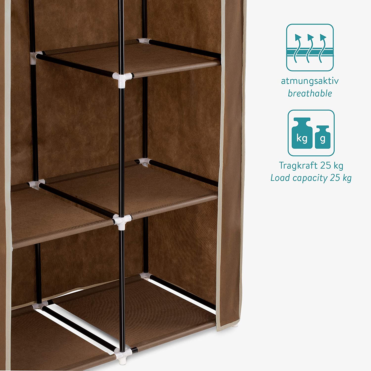 Navaris Πτυσσόμενη Ντουλάπα Ρούχων - Brown - 45294.02