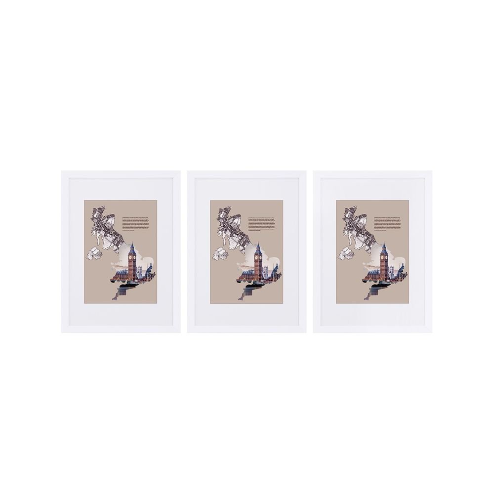 Songmics Σετ με 3 Κορνίζες - 33 x 45 cm - White - RPF03WT