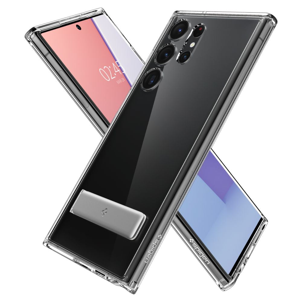 Spigen Samsung Galaxy S23 Ultra - Ultra Hybrid S Σκληρή Θήκη με Πλαίσιο Σιλικόνης - Crystal Clear