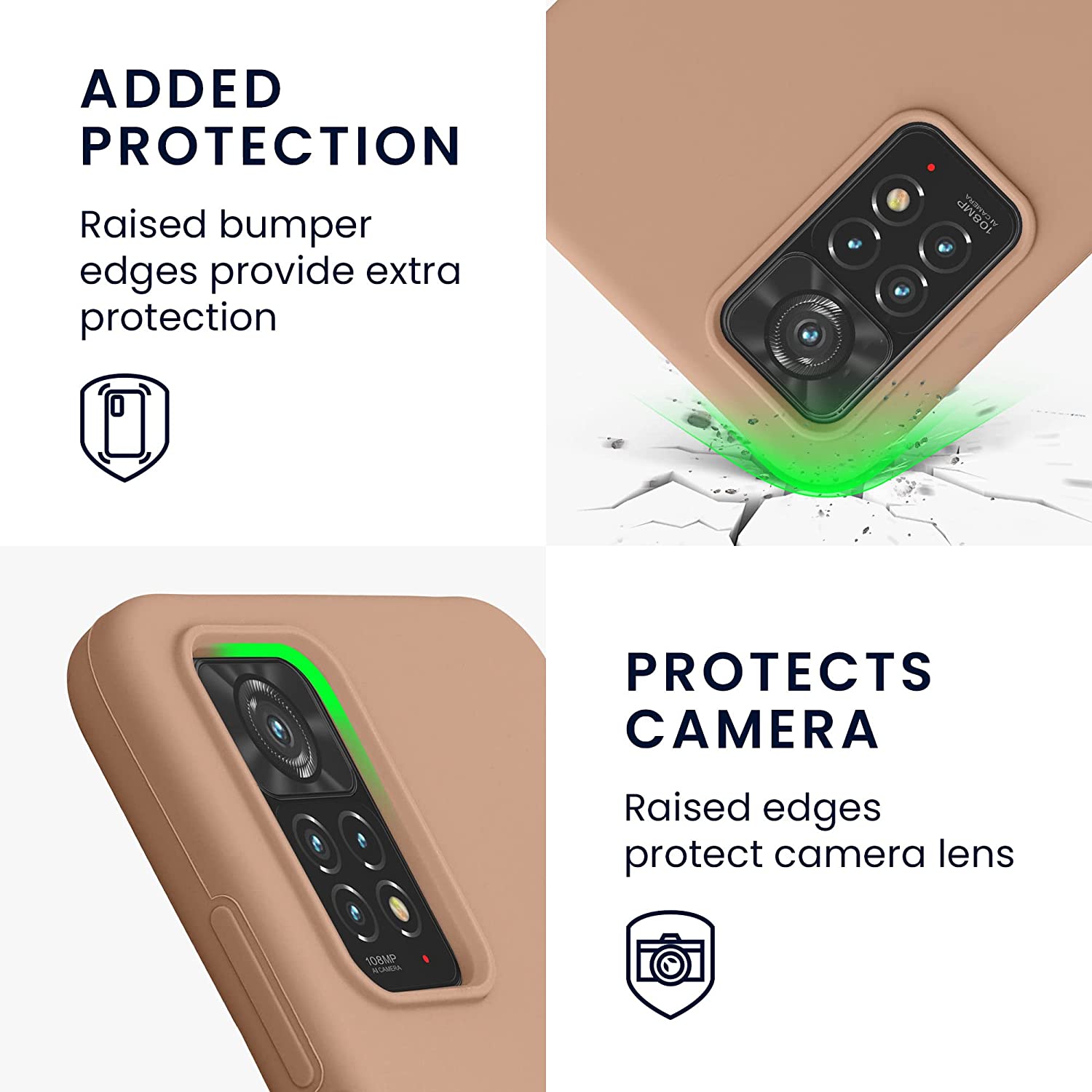 KW Xiaomi Redmi Note 11 Pro / Note 11 Pro 5G Θήκη Σιλικόνης Rubberized TPU - Cappuccino - 57373.246