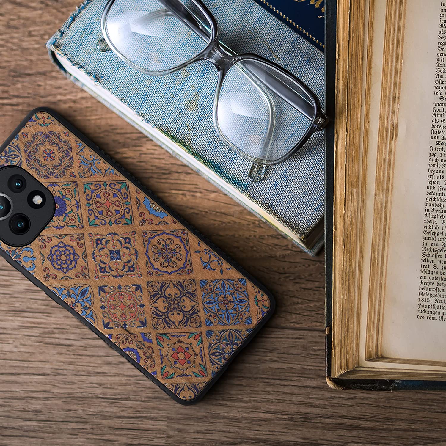 KW Xiaomi Mi 11 Θήκη από Φυσικό Ξύλο - Design Wood Moroccan Tiles - Multicolor / Brown - 54662.04