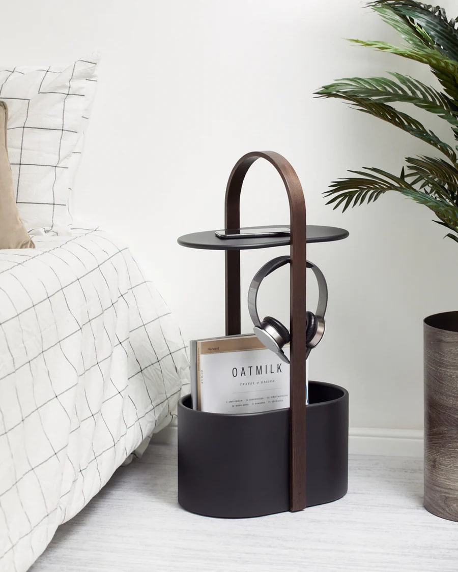 Umbra Bellwood Βοηθητικό Τραπέζι με Αποθηκευτικό Χώρο και Διαχείριση Καλωδίων - Black / Walnut