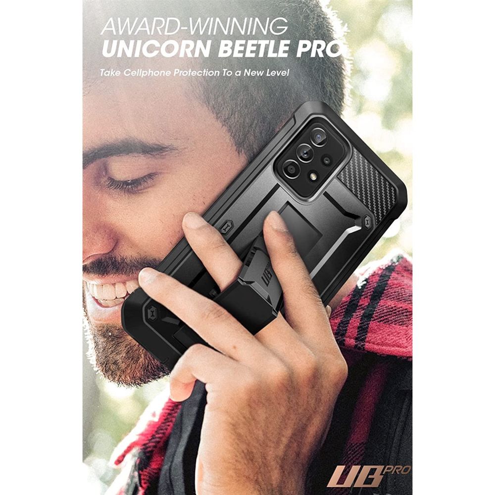 Supcase Samsung Galaxy A52 / A52 5G / A52s 5G Unicorn Beetle Pro Σκληρή Θήκη με Προστασία Οθόνης και Stand - Black