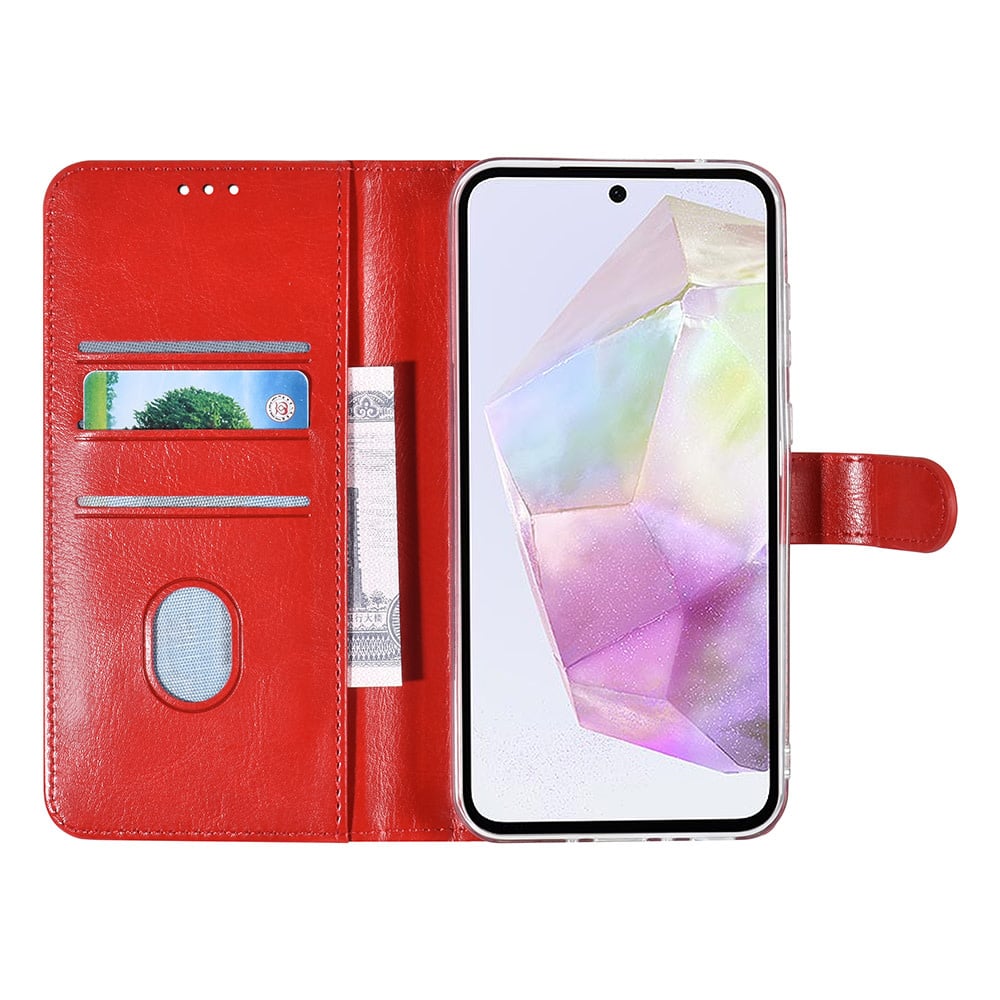 Tuniq Samsung Galaxy A35 5G - Θήκη Πορτοφόλι Stand από Δερματίνη - Κόκκινη