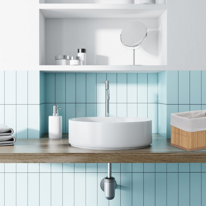 Relaxdays Σετ με 6 Καλάθια Αποθήκευσης από Bamboo - Light Brown / White - 4052025943691