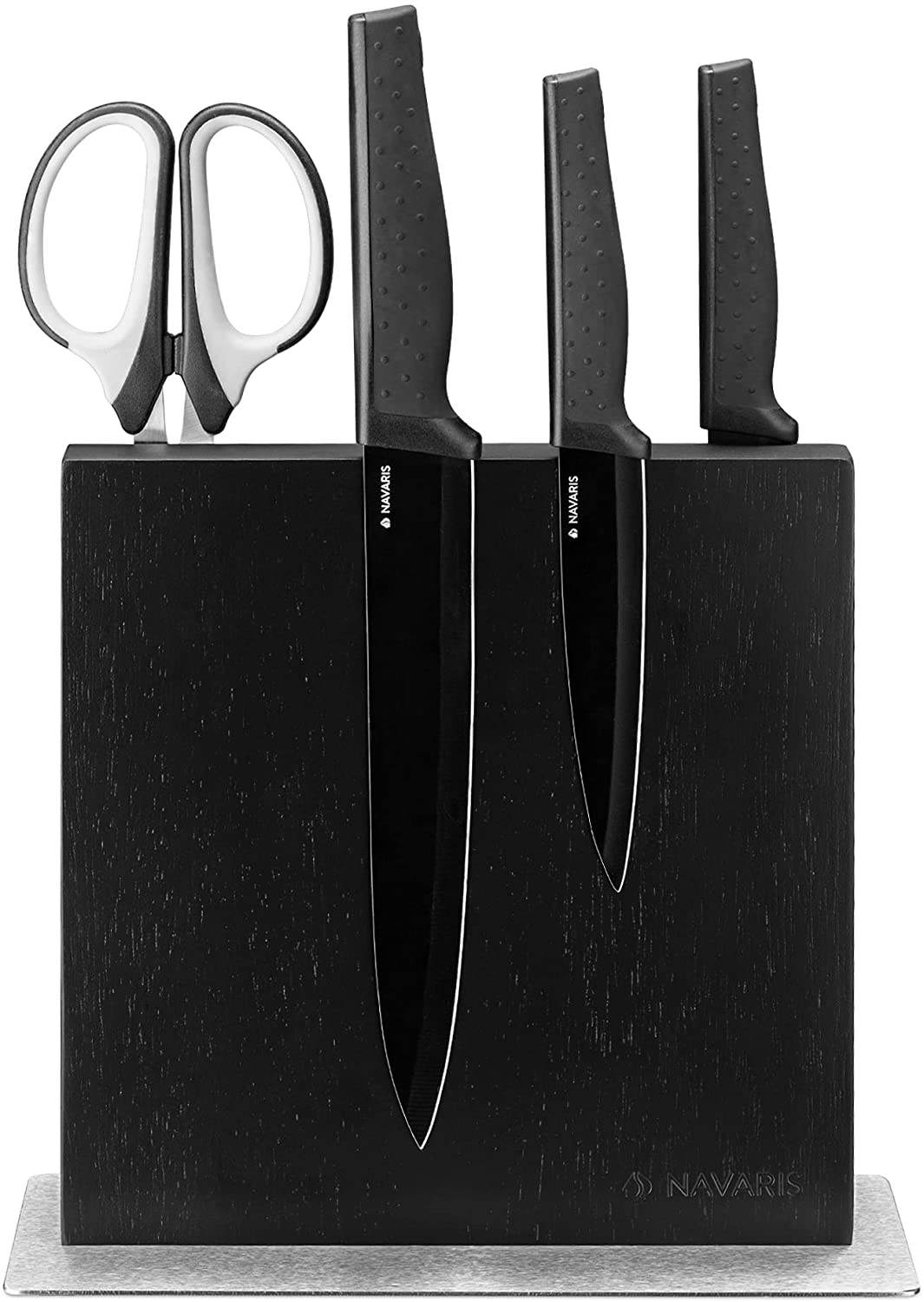 Navaris Double Sided Wooden Magnetic Knife Holder Μαγνητική Ξύλινη Βάση Μαχαιριών Διπλής Όψεως - Black - 50416.025.04
