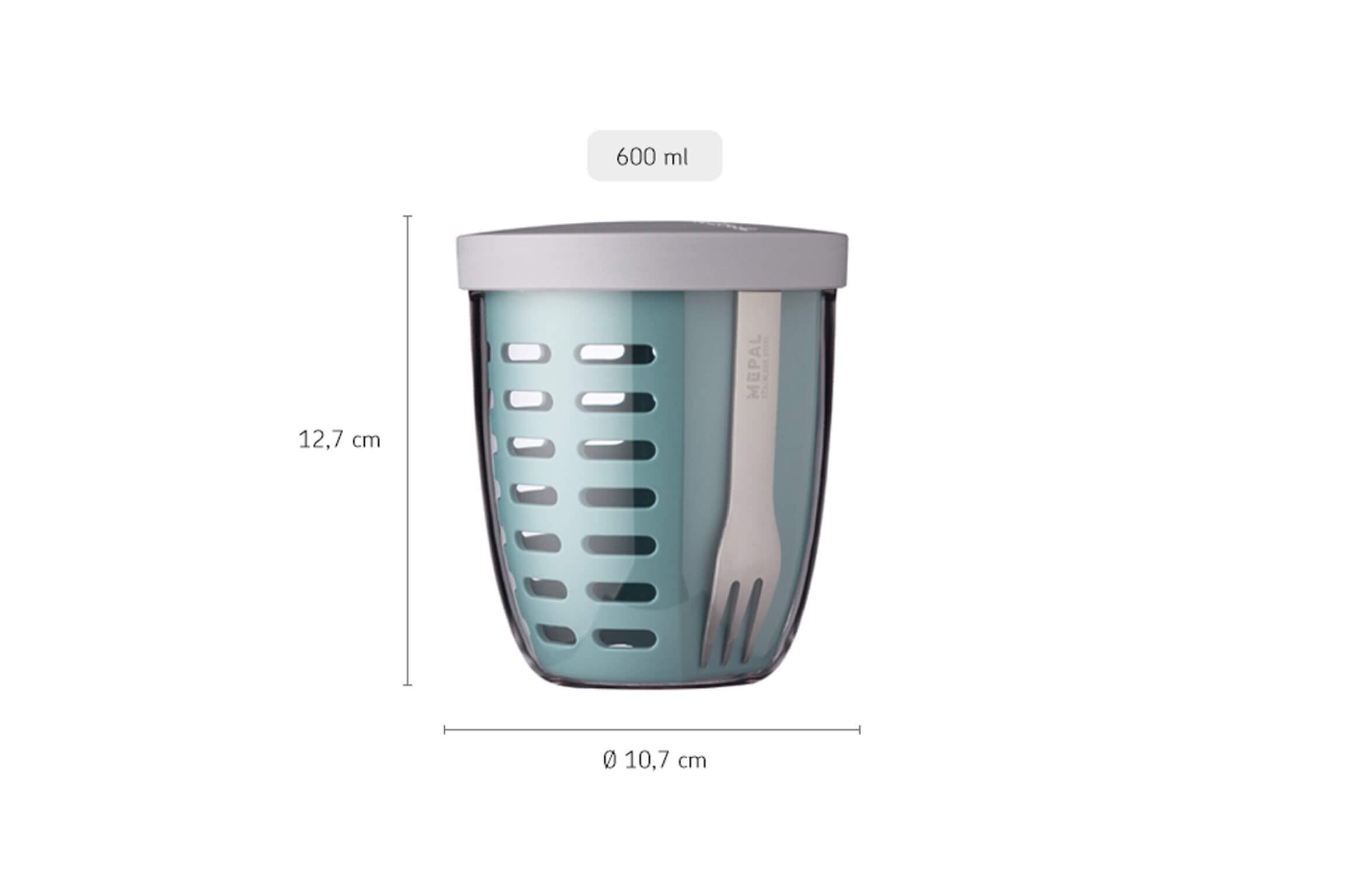 Mepal Fruit and Veggie Pot Ellipse - Δοχείο για Φρούτα και Λαχανικά - BPA Free - 600ml - Nordic Green