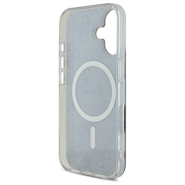 Guess iPhone 16 IML 4G MagSafe Σκληρή Θήκη με Πλαίσιο Σιλικόνης και MagSafe - Black - GUHMP16SH4STK