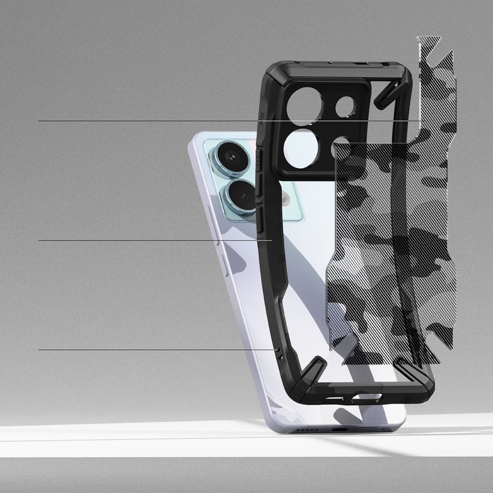Ringke Xiaomi Redmi Note 13 Pro 5G / Poco X6 5G Fusion X Σκληρή Θήκη με Πλαίσιο Σιλικόνης - Camo Black