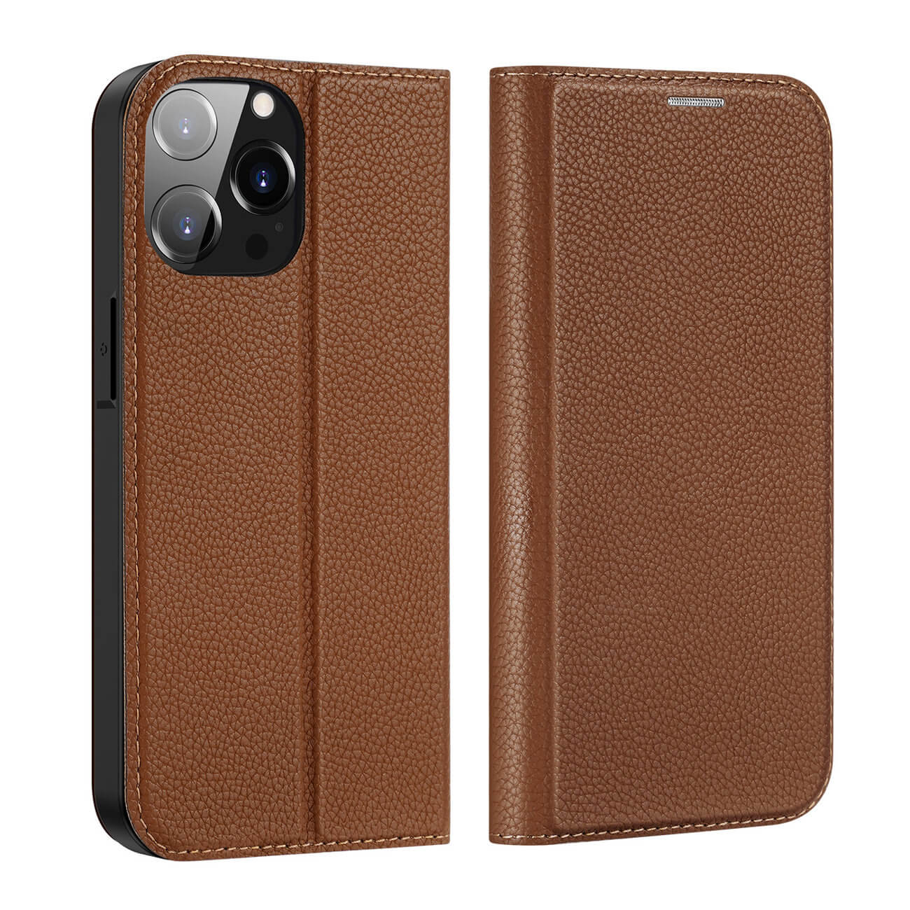 Dux Ducis iPhone 14 Pro Max Skin X2 Flip Stand Case Θήκη Βιβλίο - Brown