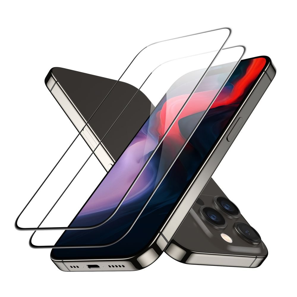 ESR iPhone 15 Pro Full Screen Tempered Glass 9H Αντιχαρακτικό Γυαλί Οθόνης - 2 Τεμα΄χια - Black