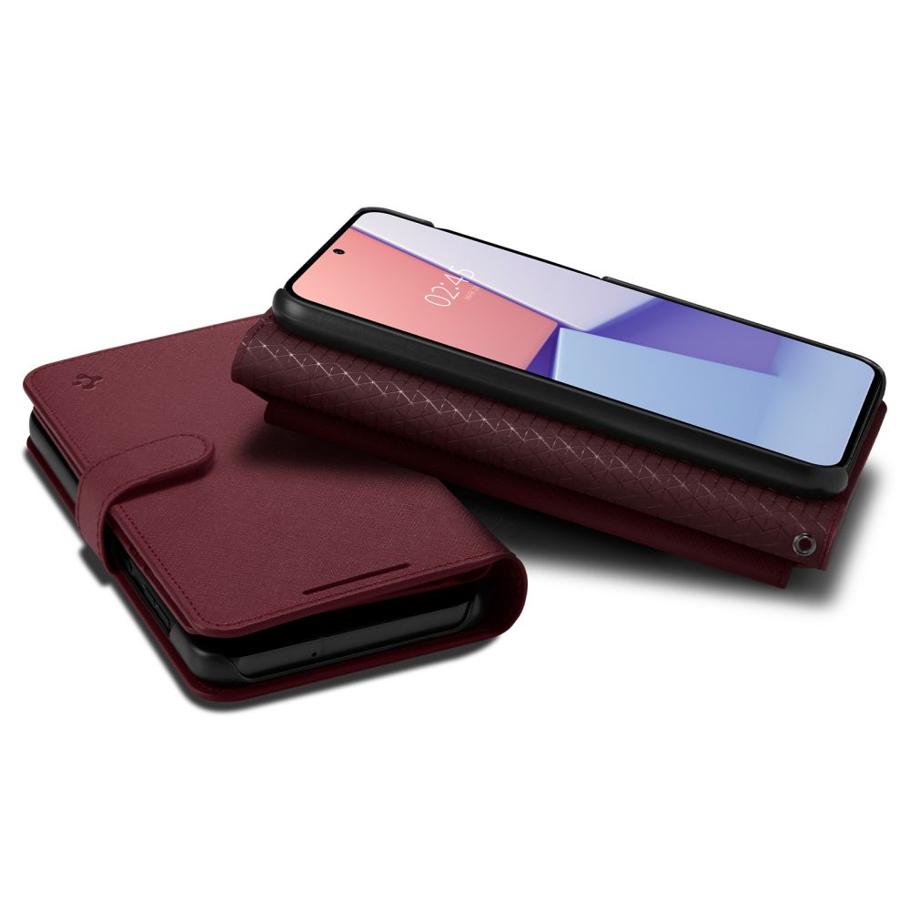 Spigen Samsung Galaxy S23+ Wallet S Plus Θήκη Πορτοφόλι από Δερματίνη - Burgundy